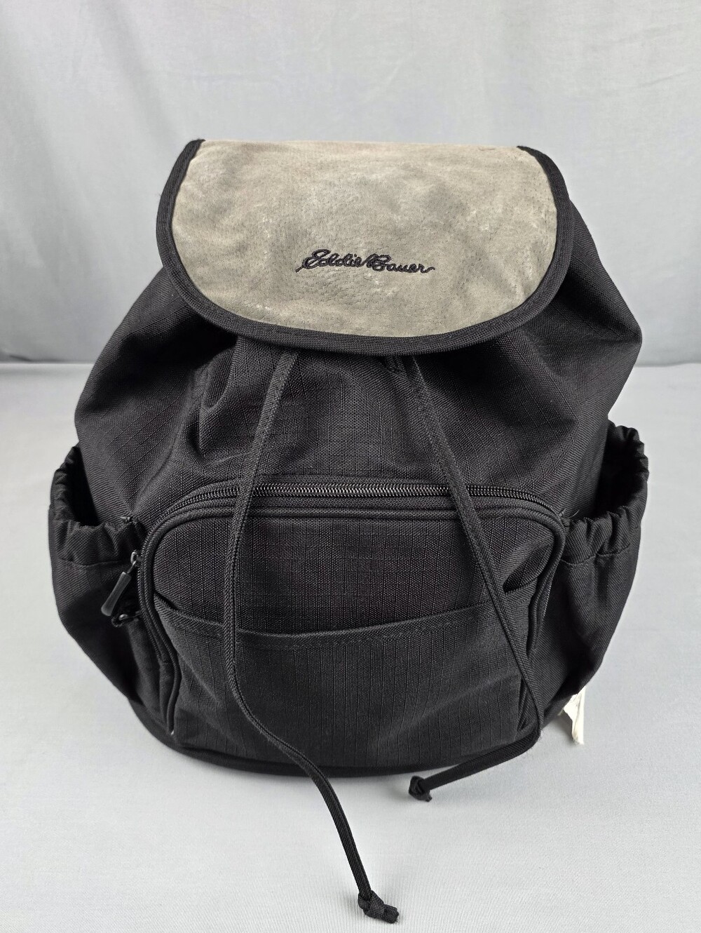 Eddie Bauer Mini Backpack Day Pack Canvas Leather Hiking Purse Travel Bag 14 In